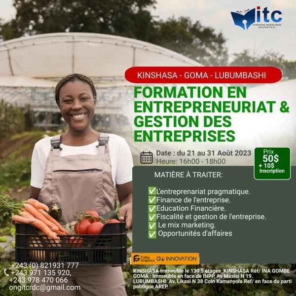 FORMATION EN ENTREPRENEURIAT ET GESTION DES ENTREPRISES 